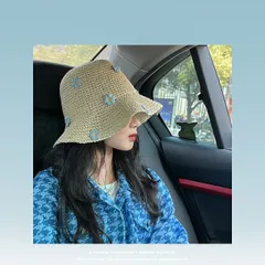 麦わら帽子 レディース ファッション オシャレ UVカット 出かけ 花[K](T)