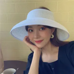 サンバイザー 麦わら帽子 UVカット 紫外線対策 レディース 韓国 ファッション 雑貨 かわいい おしゃれ 北欧 送料無料 [K] (T)