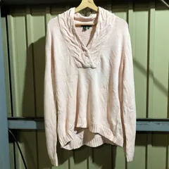 1219 LAULEN RALPH LAUREN セーター ピンク XL ローレンラルフローレン ニット ケーブル編み コットン 無地 古着卸 アメリカ仕入