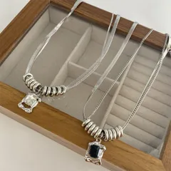 種類1：ブラック/ネックレス レディース韓国ファッションデザインネックレス (T)