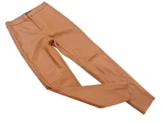 ZARA ザラ フェイクレザー スソジップ パンツ sizeS/茶 ◇■ レディース