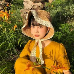 麦わら帽子 レディース ファッション オシャレ UVカット 出かけ レース[K](T)