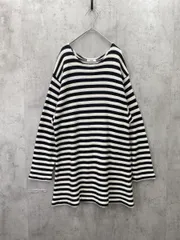 CLANE クラネ ボーダー ルーズ ヴィンテージ ロングスリーブ トップス ニット size2/白ｘ黒 ◆■レディース