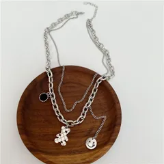 種類2：シルバー/1点 レディース 韓国ファッション デザイン ネックレス (T)