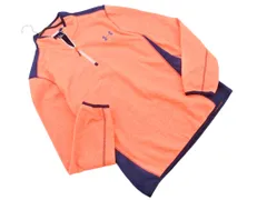 UNDER ARMOUR アンダーアーマー 裏起毛 ロゴ ハーフジップ プルオーバー カットソー sizeMD/紺x蛍光オレンジ ◇■ メンズ