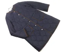 JUNKO SHIMADA ジュンコシマダ ノーカラー キルティング コート size15AR/濃紺 ◇■ レディース