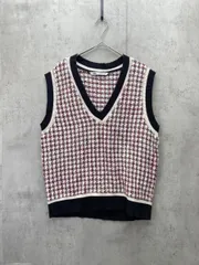 ZARA ザラ ツイード Vネック ニット ベスト sizeM/白ｘ黒 ◇■レディース