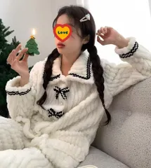 ルームウェア 未使用 レディース 冬 もこもこ パジャマ 上下セット 厚手 暖かい着る毛布 秋 冬 パジャマ 2点セット ボア パジャマ 部屋着 長袖 長ズボン 前開き 室内着 寝巻き 秋冬 寝間着 女子 大人 暖かい 寒さ対策  防寒対策 可愛いqd1237