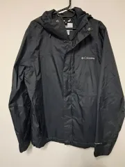 Columbia ブラック ウィンドブレーカー フード ジャケット M