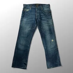 ARMANI JEANS DENIM CULTURE アルマーニジーンズ デニムカルチャー / ダメージ加工 デニムパンツ エンブレム セルビッジ 参考定価：60,000程度 SIZE:W29
