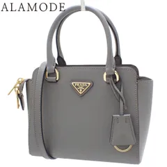 PRADA(プラダ) ミニバッグ ハンドバッグ 2WAY ショルダー 肩掛け サフィアーノレザー グレー ゴールド金具 1BA380 レディース 40802169729【中古】【アラモード】 PRADA(プラダ) ミニバッグ ハンドバッグ 2WAY ショルダー 肩掛け