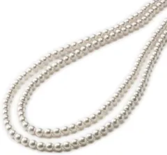 aniva・organic(アニバ・オーガニック) 人工真珠の上級品 ナチュラルな質感 パールネックレス ロング 結婚式 フォーマル カジュアル 冠婚葬祭 日本製 国産 (［05］ ［2連に重ねられる］ ［ホワイト］,  ［05］ 90cm)