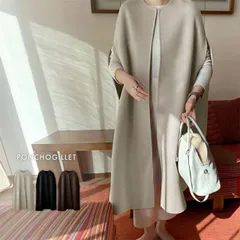 韓国ファッション シンプル 柔らかい印象 ポンチョコート[K](T)