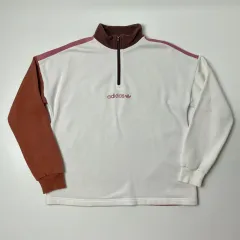 中古 アディダス ハーフジップ 起毛 スウェット M