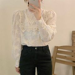 新品タグ付き】acka tulle shirring blouse アイボリー - メルカリ