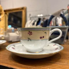 @ Noritake　ノリタケ コーヒー お皿 食器 カップ 珈琲 cup カップ＆ソーサー　花柄　①