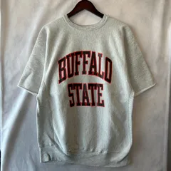 A5337 80's Champion Reverse Weave リバースウィーブ BUFFALO STATE 半袖 スウェット グレー 2XL