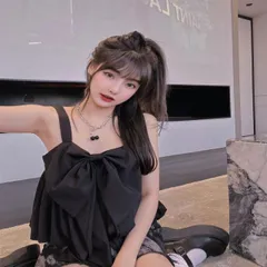 カジュアル 着_せ ゆったり スクエアネック 無地 タンクトップキャミソール[K](T)