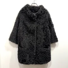 バーニーズニューヨーク カルガンラム ファーコート 毛皮 チャコールグレー BARNEYS NEWYORK 羊 サイズ38 【送料込み】