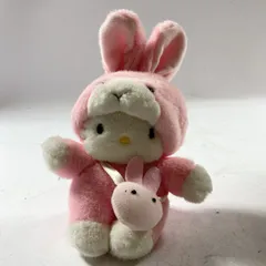 ★ 希少 レア ハローキティ うさぎ着ぐるみ ぬいぐるみ サンリオ 平成 レトロ HELLO KITTY 現状品 0.07kg