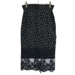 DOLCE&GABBANA ドルチェ＆ガッバーナ レース切替ドットシルクスカート F4G74T ブラック 36のサムネイル