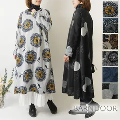 ＊【新品】【BARNDOOR バーンドア】ニットソー ワンピース (1203028)レディース 秋 冬 北欧 長袖 ゆったり 温か 暖か 起毛 花柄 大人可愛い ナチュラル 服 シンプル おしゃれ コーディネート ナチュランド 30代 40代 50代 60代