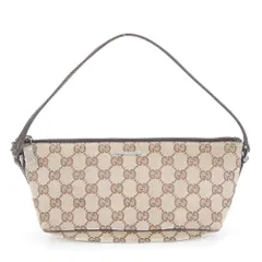 極美品 グッチ GG キャンバス 07198 レザー ショルダーバッグ 肩掛け ワンショルダー アクセサリーポーチ レディース EUE DE36-3【中古】