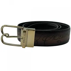 【中古】 Berluti ベルルッティ B ボリュート スクリットレザー 35MM リバーシブルベルト メンズ ダークブラウン 23024746 KJ