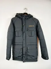 アディダス ゴールドロゴ フード付きダウンコート パーカ 90 S