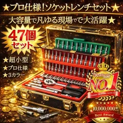 ソケットレンチ セット 47点 六角 差込角6.3mm (1/4インチ) 車 レンチ スリーブ ドライバーツール タイヤ ホイールケア ラチェットレンチ