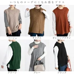 ケーブル編みニットベスト (T)