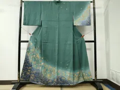 平和屋着物●訪問着　刺繍　更紗花唐草文　暈し染め　金彩　鈴乃屋扱い　正絹　逸品　CABB4303yc