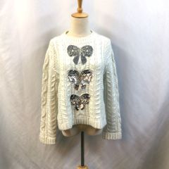 VALENTINO ヴァレンティノ☆バイカラー首リボンサマーニット☆パネル