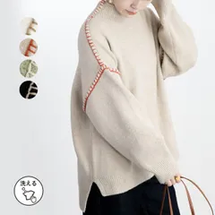 配色ステッチハイネックニット (T)