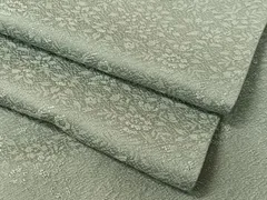 平和屋着物●上質な色無地　草花地紋　藍鼠色　正絹　逸品　CABB4893vp