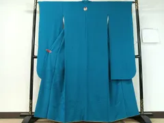 平和屋着物●中国三大刺繍　スワトウ刺繍　振袖　色無地　総刺繍　霞花紐文　花浅葱色　正絹　逸品　CABB4924vp