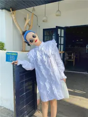 シャツワンピ 可愛い系 オシャレ ワンピース 着痩せ[K](T)