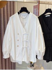 新品】AMERI BACK HEARTDESIGNOVER BLOUSE - メルカリ