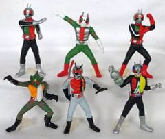 仮面ライダー フィギュア 7体セット 昭和 平成 ソフビ ウィザード V3