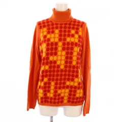 バランタイン BALLANTYNE ニット セーター 長袖 タートルネック ドット柄 カシミヤ 36 オレンジ /BM