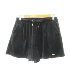 ブルーレーベルクレストブリッジ BLUE LABEL CRESTBRIDGE ショートパンツ ベロア ウエストゴム ストレッチ ロゴプレート 38 M 黒 ブラック /MN11 ■GY18のサムネイル