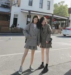 種類7：グレーブルー(2点セット)/L INSスタイル プリーツスカート おしゃれ 2点セット (T)