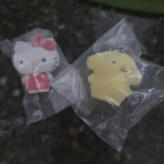 まとめ) サンリオ ハローキティ/ポムポムプリン フロッキー ミニ フィギュア セット