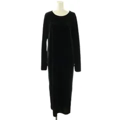 グリーンレーベルリラクシング ユナイテッドアローズ green label relaxing 25AW ベロア ワンピース ロング F ブラック /DF ■OS