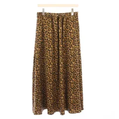 ジャーナルスタンダード ラックス JOURNAL STANDARD LUXE 24AW フレアスカート イージー ミモレ ロング ウエストゴム レオパード ヒョウ柄 サテン F ベージュ 黒 ブラック /BB