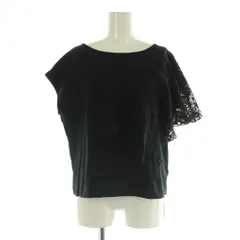 グレースコンチネンタル GRACE CONTINENTAL 刺繍レーストップ カットソー フレンチスリーブ ボートネック 36 ブラック /MY ■OS