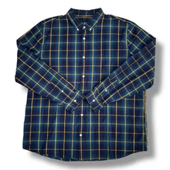 GAP ギャップ ボタンダウン 長袖シャツ サイズ：XXL カラー：ネイビー×グリーン×イエロー チェック Y-11