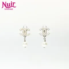 CHANEL シャネル イヤリング 05V 2005 ココマーク パール ドロップ【中古】