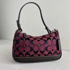 Rare Burgundy Y2k Vintage Coach Hampton Mini Demi Pouch Shoulder Bag