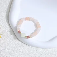 天然淡水真珠&アメジストのシェルフラワーデザインブレスレット (T)